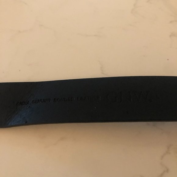 Men's GNW Black Bonded Leather Belt - Picture 3 of 5